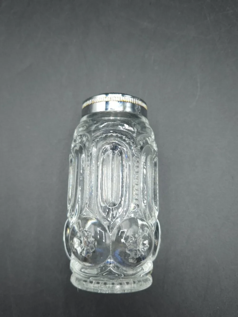 Vintage Moon and Star Pattern Clear Glass Salt or Pepper Shaker only One